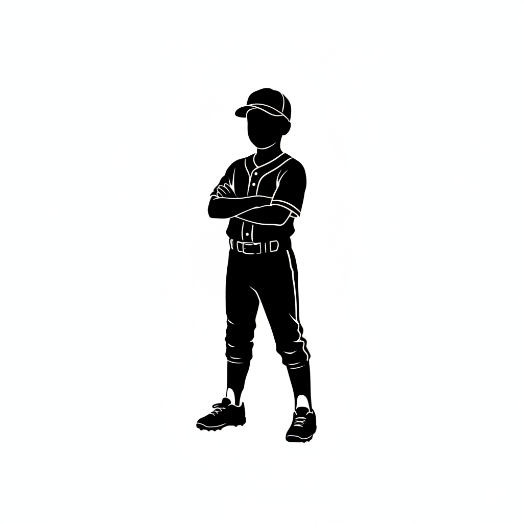 The Captain — Arms crossed, standing tall, no equipment