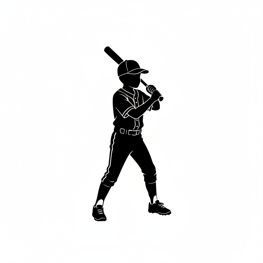The Slugger — Batting stance, bat raised and ready to swing